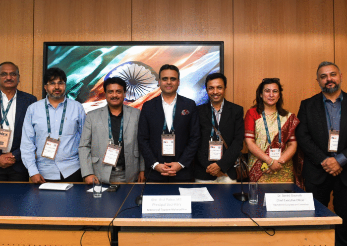 Minister of state Shri Indranil Naik, Principal Secretary Shri Atul Patne, Director Tourism Dr BN Patil, Deputy Secretary Shri Santosh Rokade, Dr Senthil Gopinath Chief executive officer ICCA, Mrs Tanuja Pandey -Advisor to Maharashtra tourism and convention bureau and Thomas Joseph - Jio Convention centre